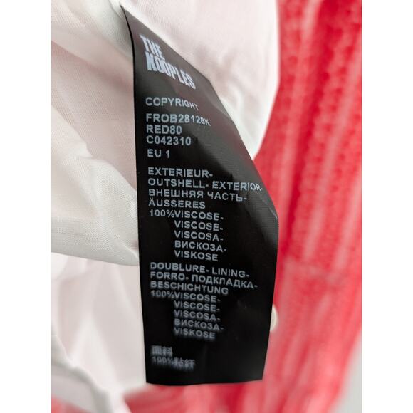 NWT The Kooples Floral Print Collard Striped Maxi Dress Red White Sz 1 US Small - Picture 10 of 11